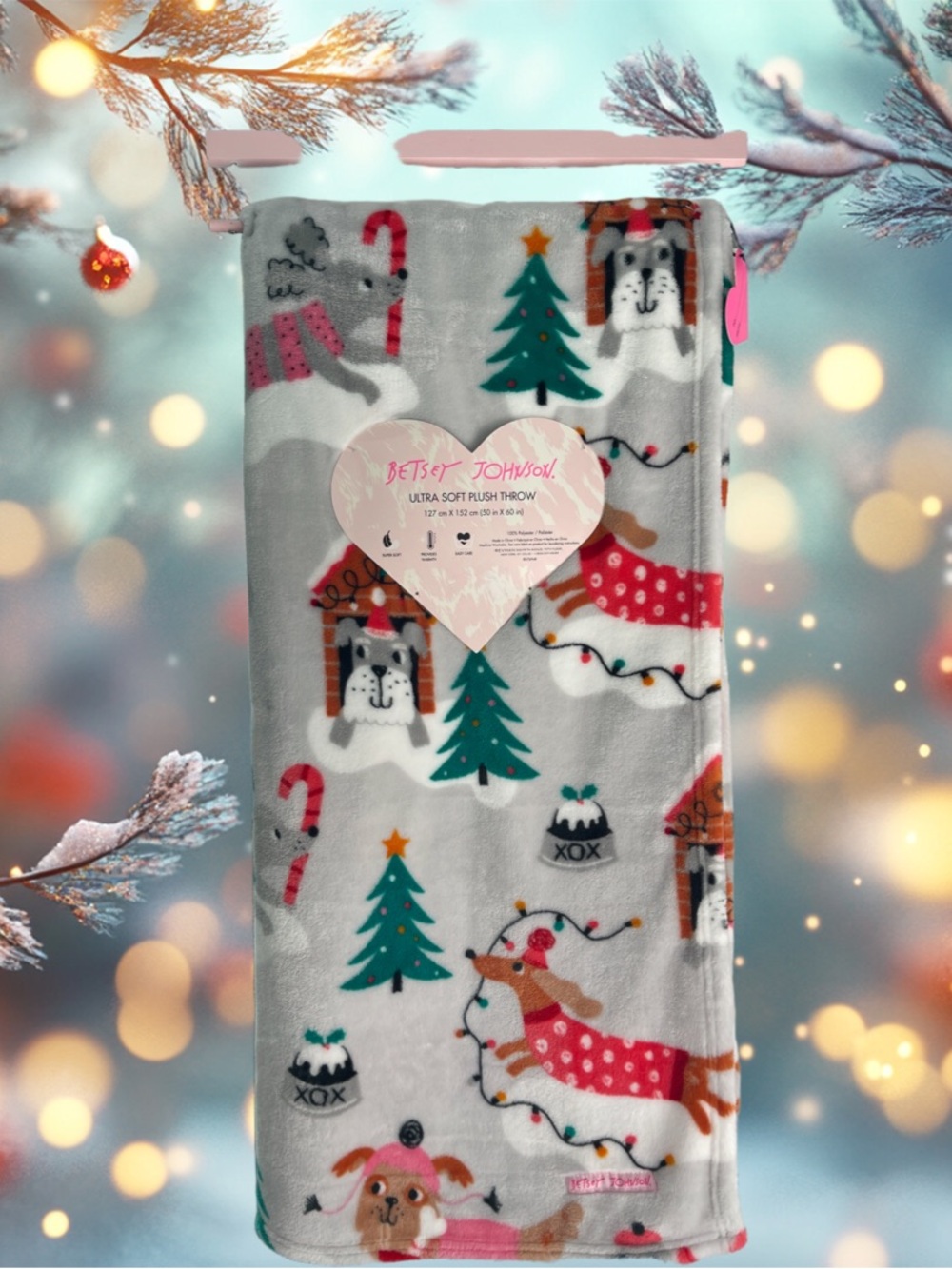 🆕🎄💋BETSEY JOHNSON💋ULTRA SOFT PLUSH THROW /BLANKET